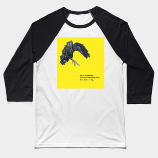 Black Crow & Haiku Illustration Baseball T-Shirt